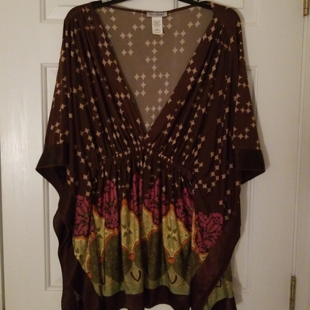 Used Hot & Delicious V-Neck Blouses Size Large - Picture 4 of 4